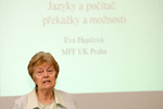 Eva Hajičová při přednášce